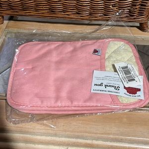 big red house Pot holder heat resistant pads with silicone pink beige